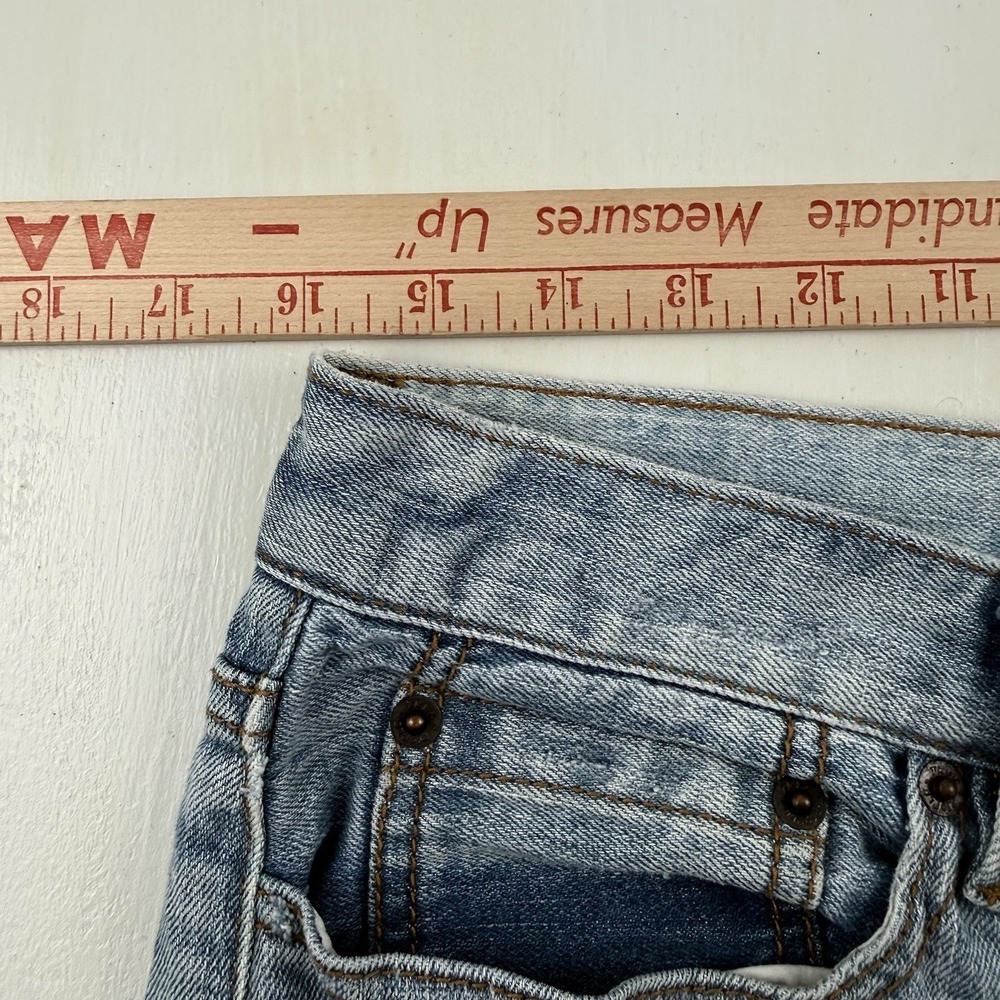 Free People Distressed Jeans Women 29 Raw Hem Blue Light Wash‎ Cotton Stretch - Picture 10 of 14